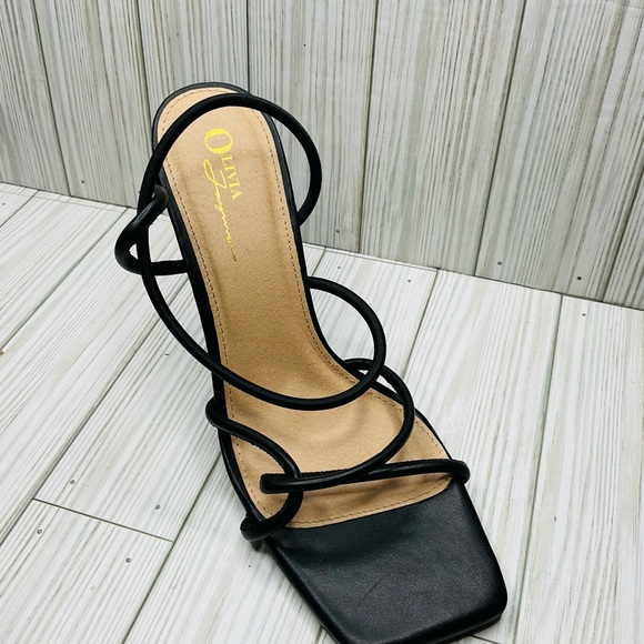 690-Olivia Ferragamo Women's Shoe Square Toe Strap Slingback Strappy Open Toe - Picture 7 of 8